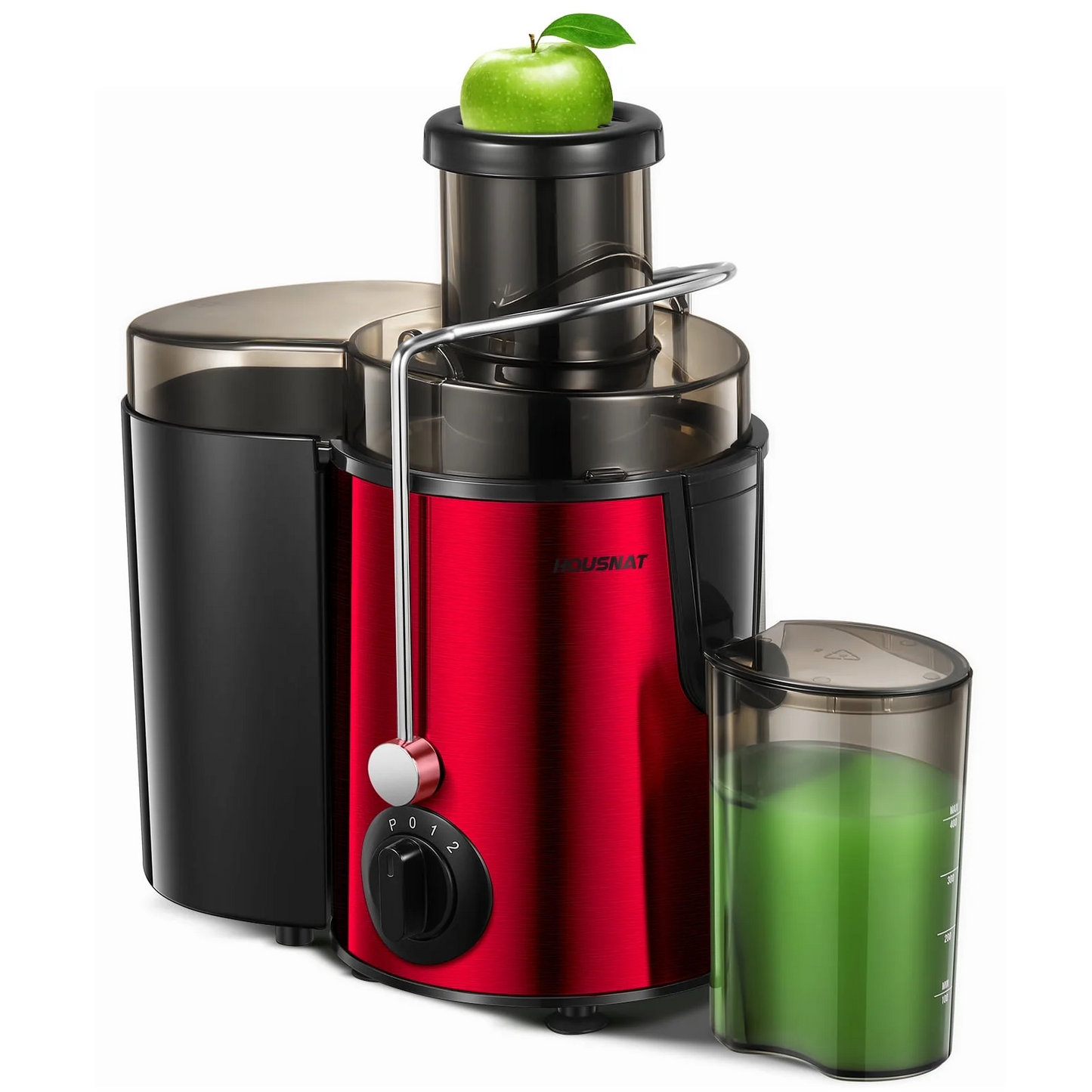 Juicer Machine with Wide Mouth 3" Feed Chute for Fruits and Vegetables, Red