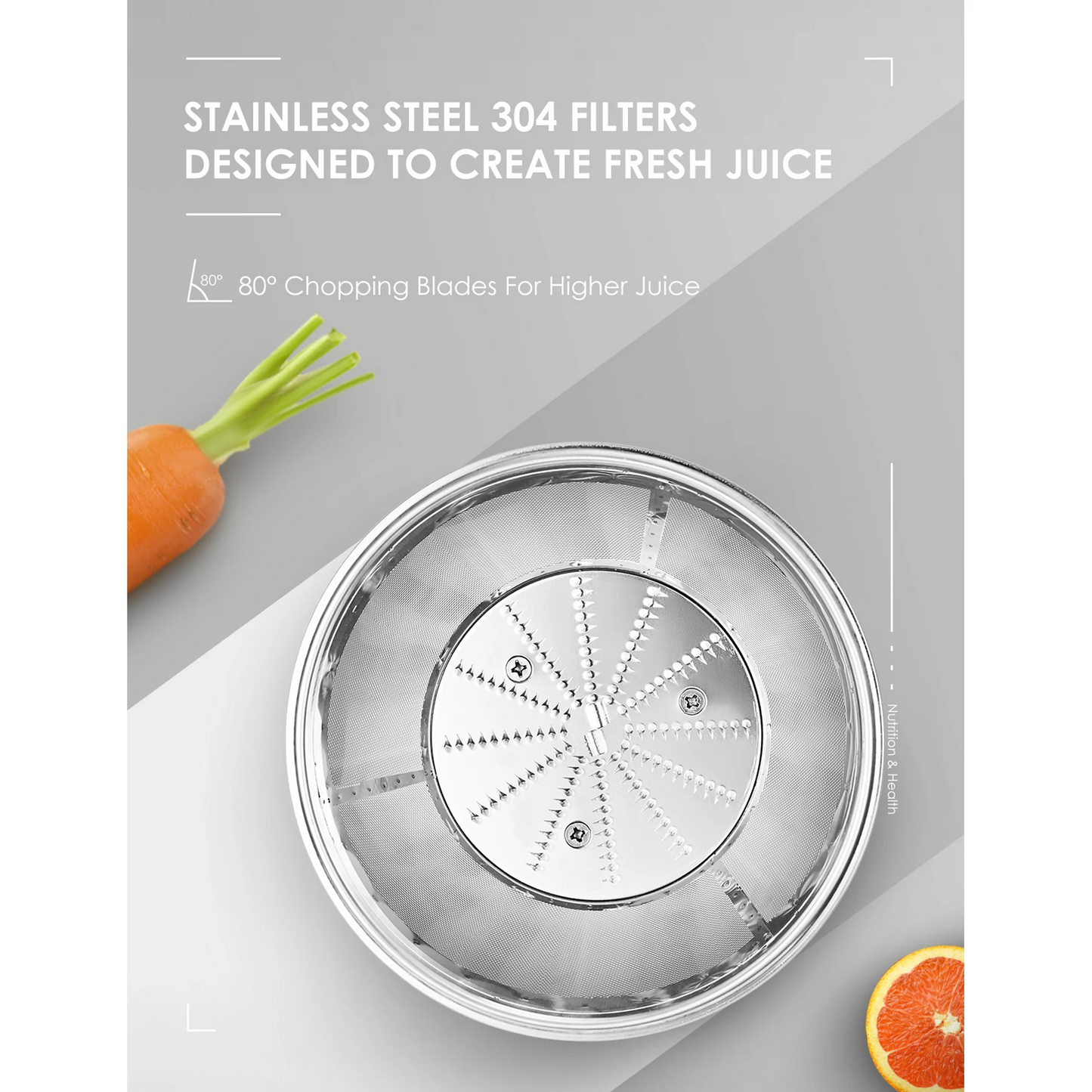 Juicer Centrifugal Juicer Machine Wide 3โ Feed Chute Juice Extractor Easy to Clean, Fruit Juicer with Pulse Function and Multi-Speed Control, Anti-Drip, Stainless Steel BPA-Free