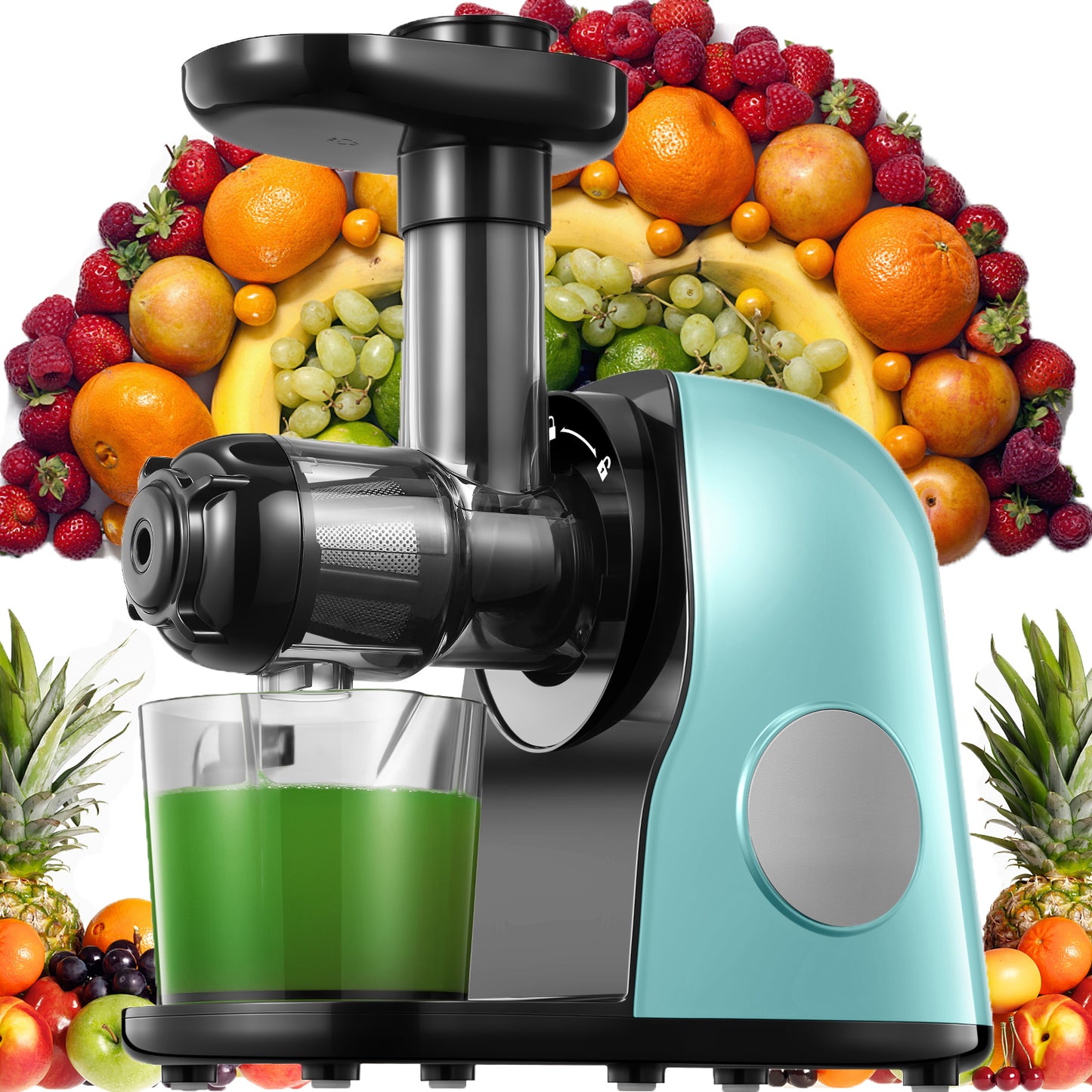 slow juicer, Slow Masticating Juicer Extractor Easy to Clean with Brush, Cold Press Juicer with Quiet Motor