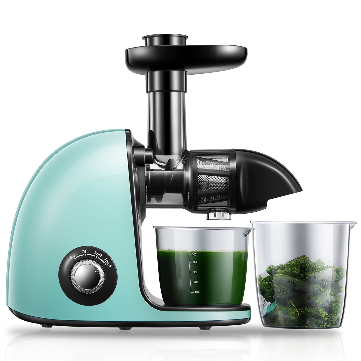 Juicer Machines Easy to Clean, HOUSNAT Slow Masticating Juicer with 2-Speed Modes, Cold Press Juicer Extractor for Fruits & Vegetables with Quiet Motor, Reverse Function, Recipes