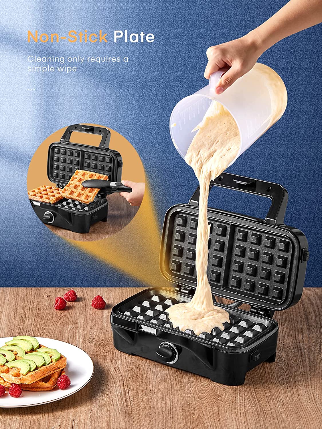 Sandwich Maker, Waffle Maker, Panini Press Grill 3 in 1, with Non